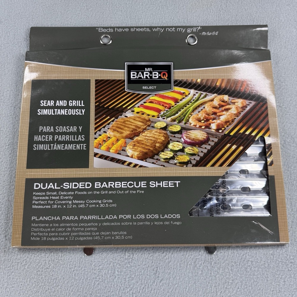 Mr. Bar-B-Q Dual-Sided Stainless Steel BBQ Sheet. New In Box.